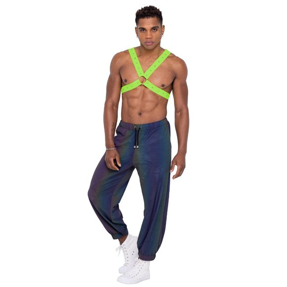 Reflective Joggers with Drawstring Elastic Waist Unisex - Picture 4 of 14